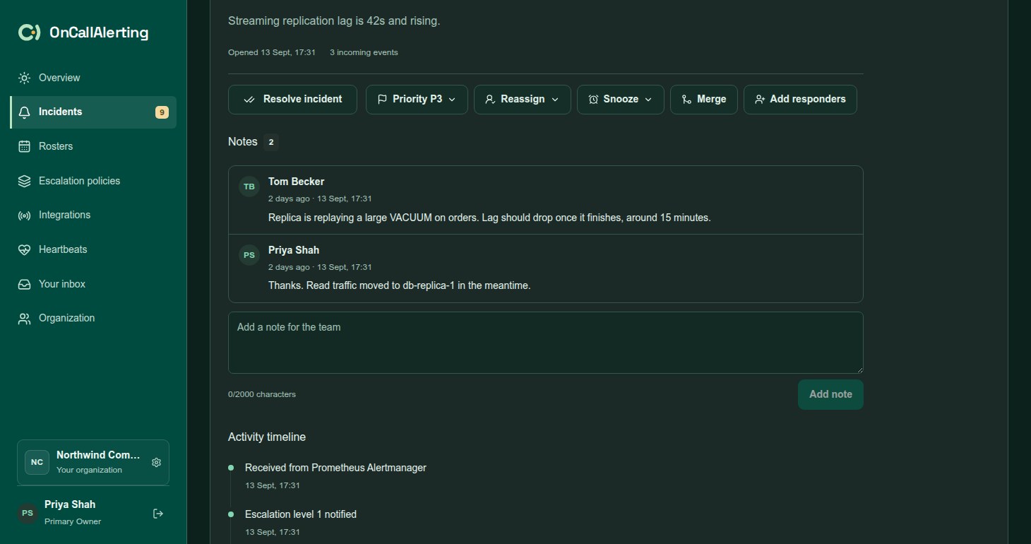 The Notes section of an incident, with notes showing author and time, and the form to add a note